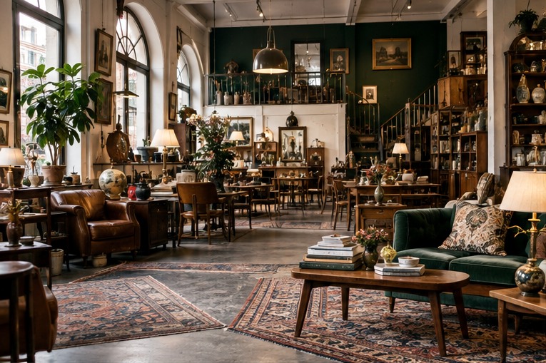 Vintage-Teakmöbel und kuratierte Secondhand-Einrichtung
