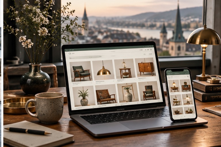 Online-Brockenhaus in Zürich mit kuratierten Secondhand-Möbeln im digitalen Sortiment