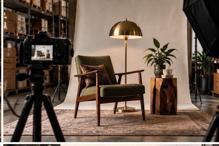 Secondhand-Möbel für brockenhaus-zuerich.ch werden professionell fotografiert und für den Online-Verkauf dokumentiert